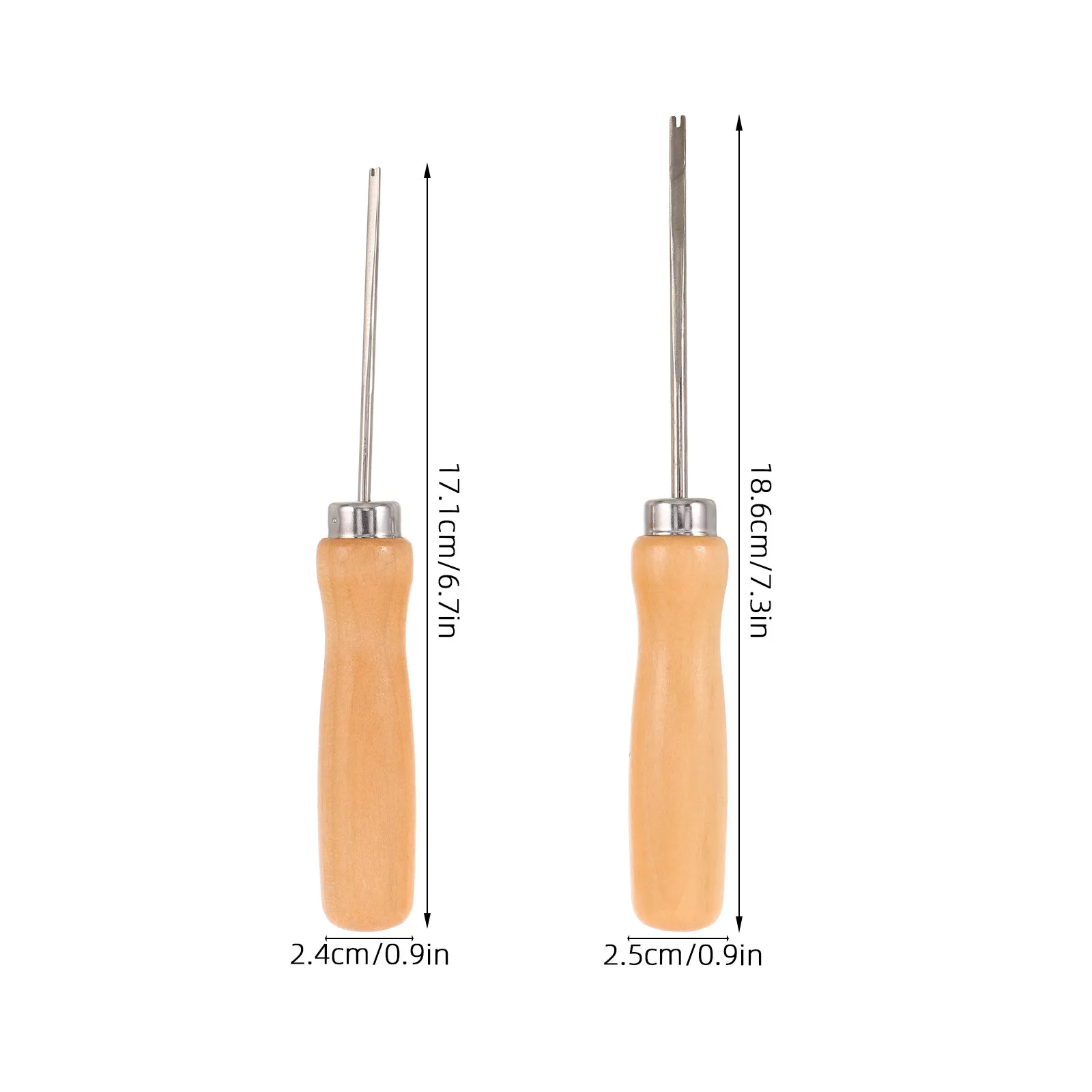 2Pcs Handicraft Stuffing Tool Cotton Filler Awl Wooden Handle 3Mm 4Mm DIY Cotton Filling Tool Craft Project Sewing Supplies