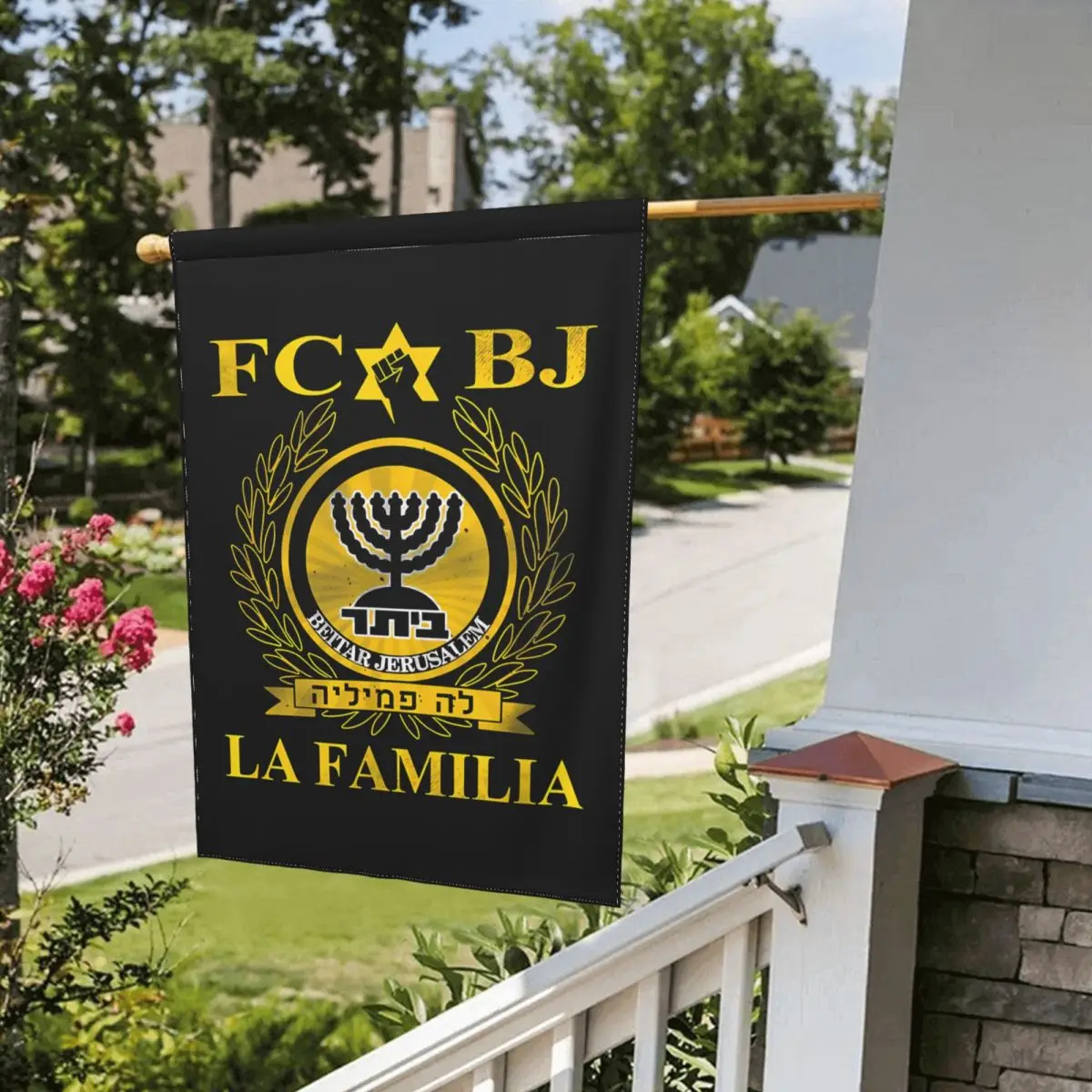 Israel Fcbj Beitar Jeruzalem Tuinvlag Dubbelzijdig Afdrukken Decoratieve Vlaggen Werf Banner Vakantie Vlag Feest Buiten Huis Bord