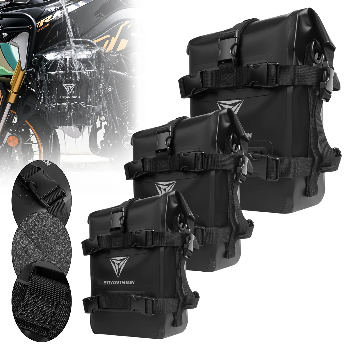 8L 10L 12L Waterproof Bumper Bag for Yamaha Tenere 700 Honda NC750X CB500X Motorcycle Side Frame Crash Bar Bag Tools Storage Bag
