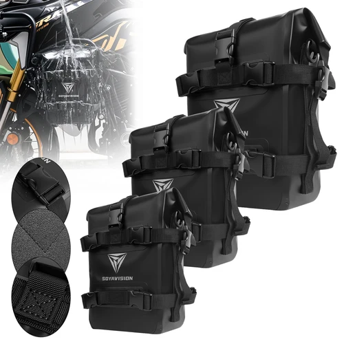 Bolsa de parachoques impermeable de 8L, 10L, 12L, para Yamaha Tenere 700 Honda NC750X CB500X, marco lateral de motocicleta, bolsa de barra de choque, bolsa de almacenamiento de herramientas