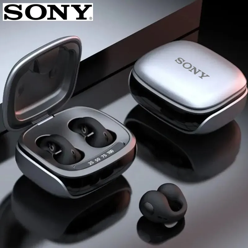 Sony Ear Clip Earphones Wireless Bluetooth Headphones HIFI Surround Stereo Sound Earphone Intelligent Noise Reduction Headset