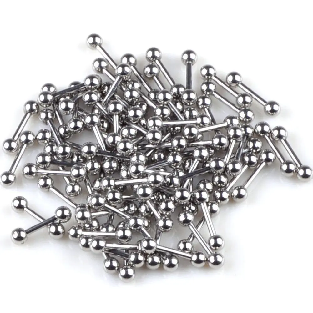 Premium Steel Barbell Body Piercing Jóias, Língua, Mamilo, Orelha, Anel, Bar, Quente, 20pcs