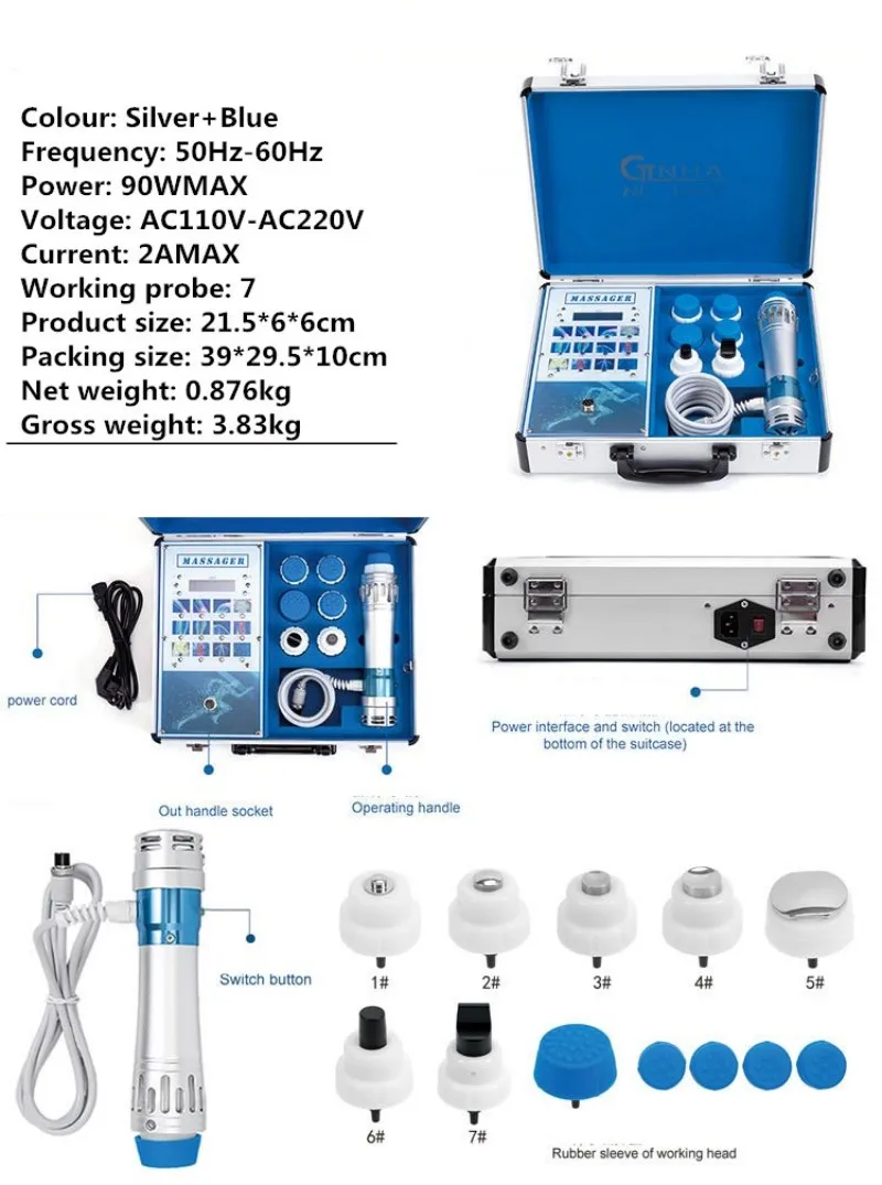 Electromagnetic Shock Wave Physical Therapy Instrument in Vitro Touch Screen Shock Wave Pain Physical Therapy Instrument