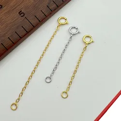1PCS Solid 925 Sterling Silver Adjustment DIY Bracelet Necklace Extension Chain Spring Accessories Tail Finding