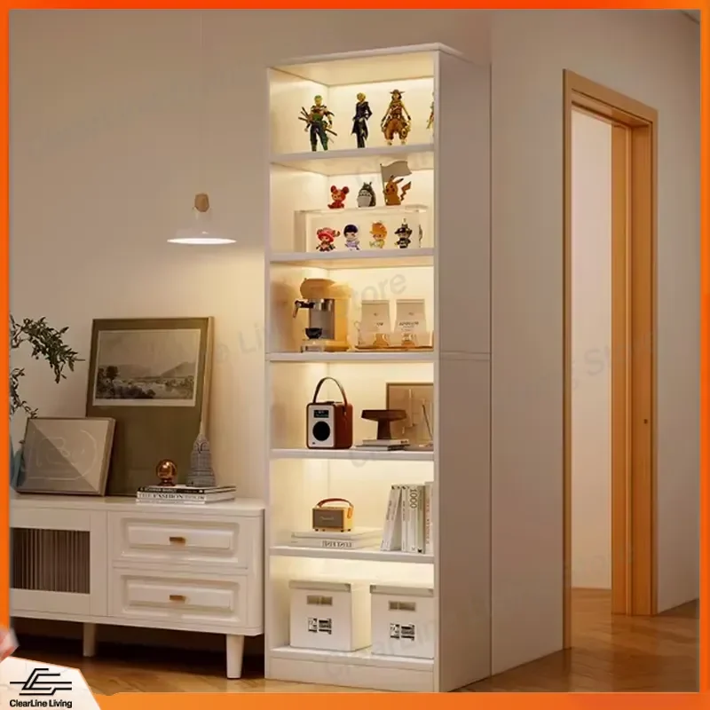 Solid Wood TV Cabinet Side Table Bookshelf Living Room Corner Storage Unit Multi Layer Floor Standing Shelf for Aisle Home
