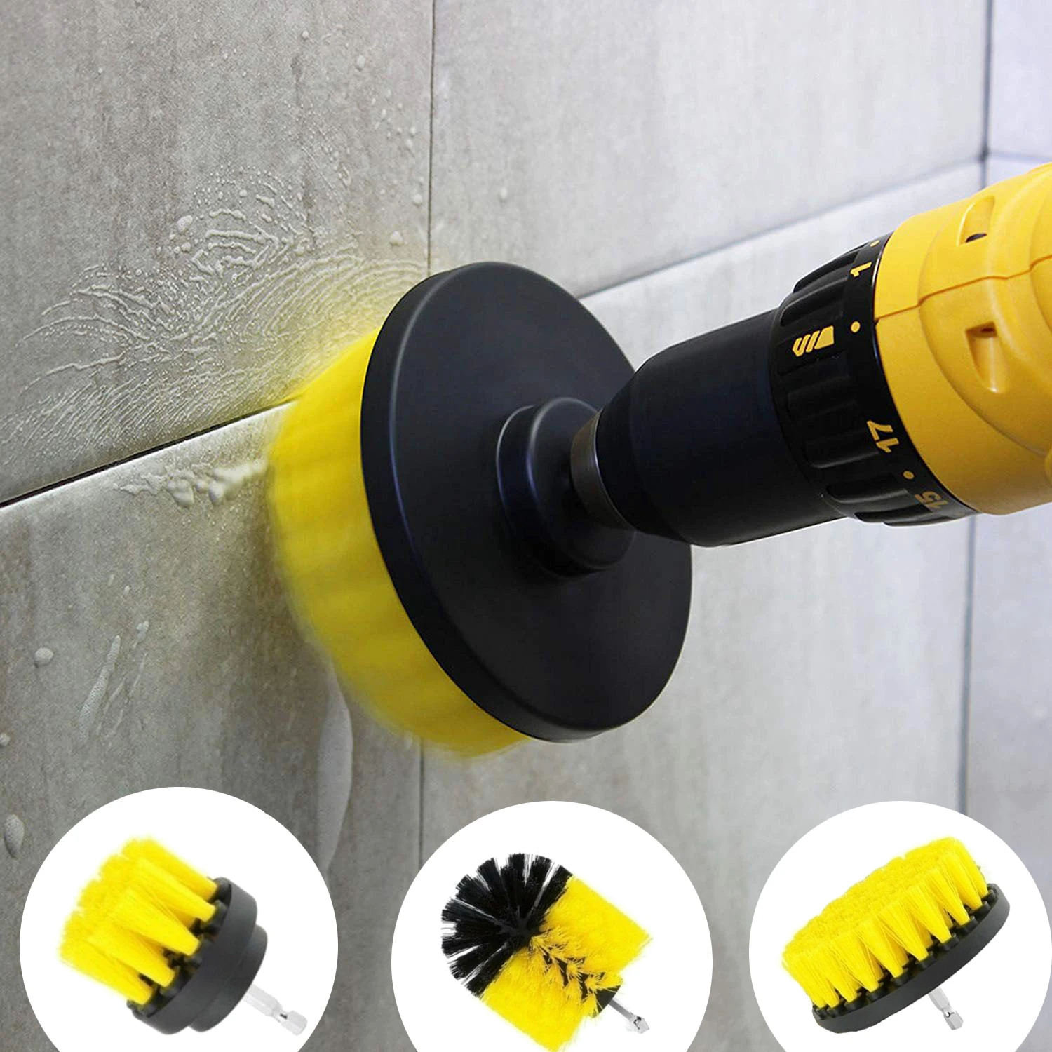 Drill Brush All Purpose Cleaner Scrubbing Brushes for Bathroom Surface Grout Tile Tub Shower Kitchen Auto Care Cleaning Tools