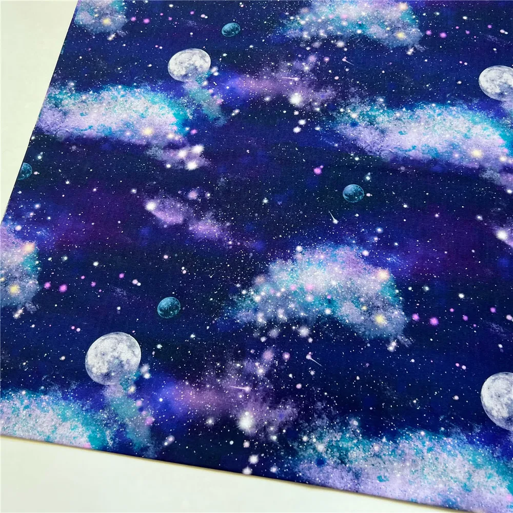 Purple clouds, stars, moon and sky cotton fabric Patchwork Sewing Quilting diy baby shirt bedding clothing handmade Material