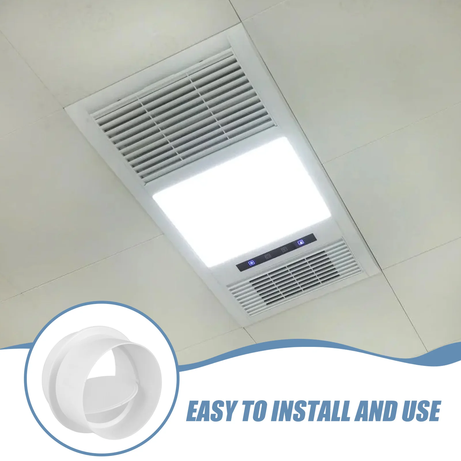 

Duct Connector with One-Way Flap ABS Non-Return Valve for Air Conditioner Exhaust Fan Range Hood Ventilation System Part