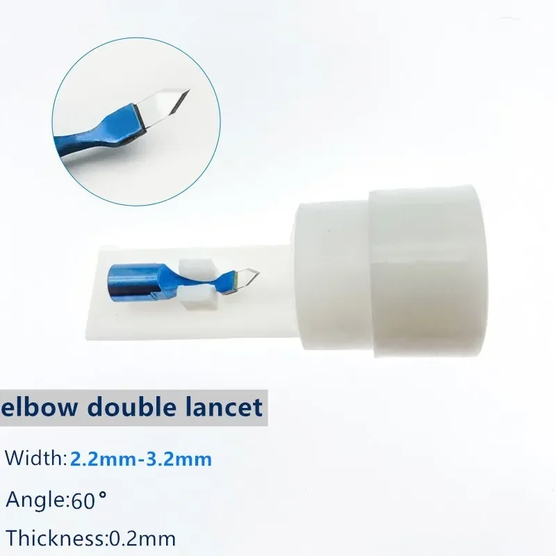 Sapphire elbow double lancet blade Keratome Blade for ophthalmic surgical instrument