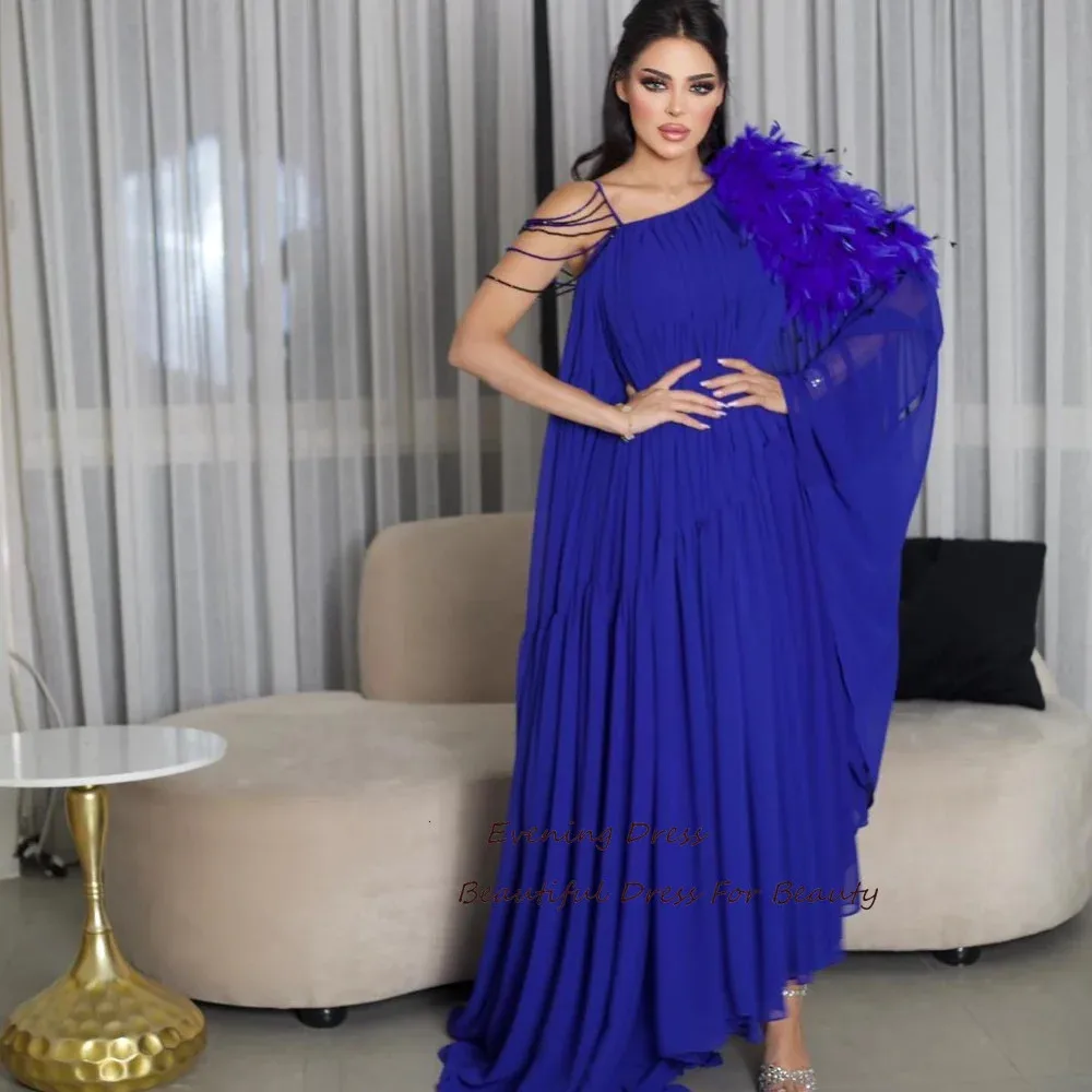 

Evening Dresses Feathe One Shoulder Long Dresses A-line Party dresses New Formal Cocktail Gown 2024 فساتين للحفلات الراقصة