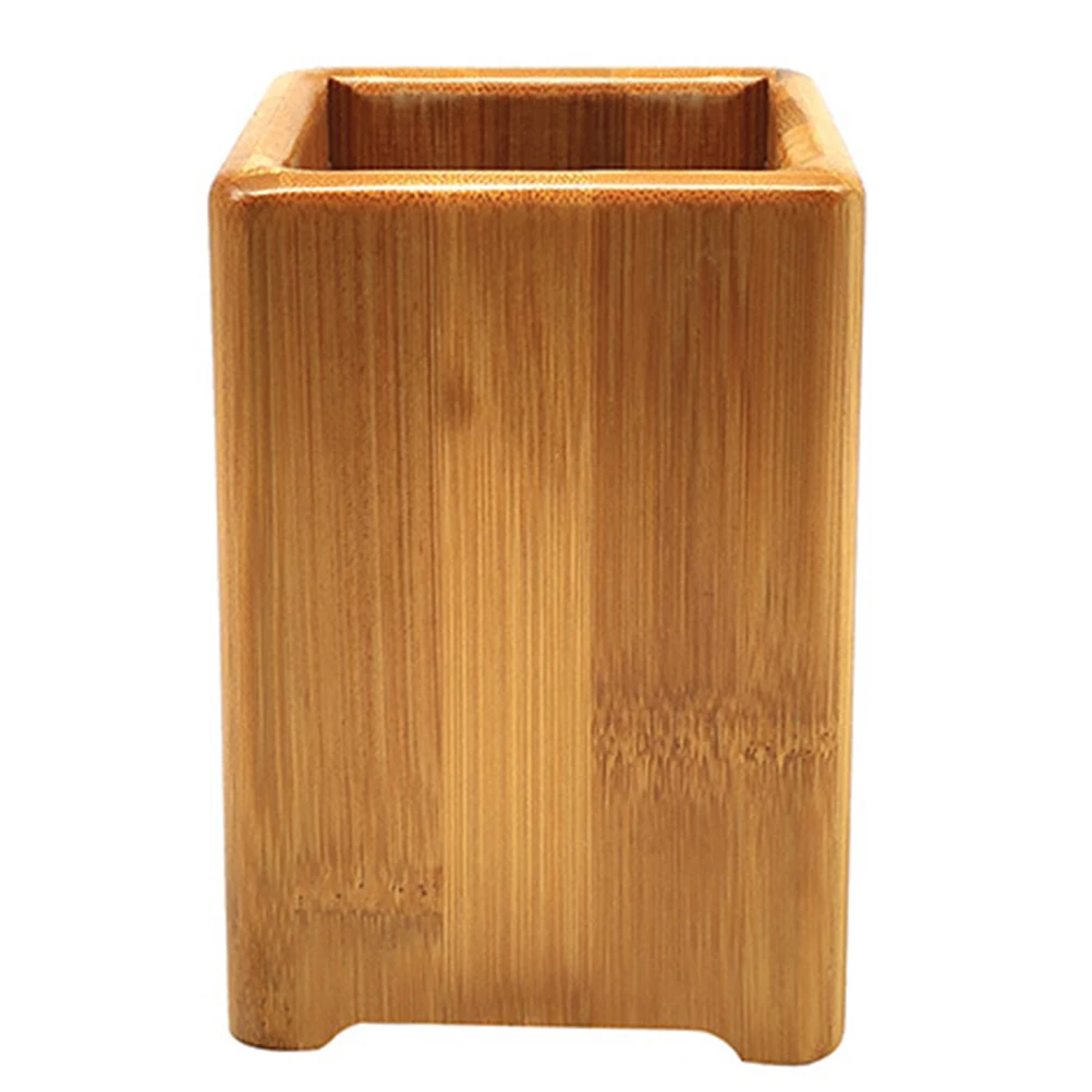 

Bamboo Pen Holder Desk Organizer Pencil Container Stationery Office Accessory Sturdy Lightweight Long Lasting Fade Proof Color