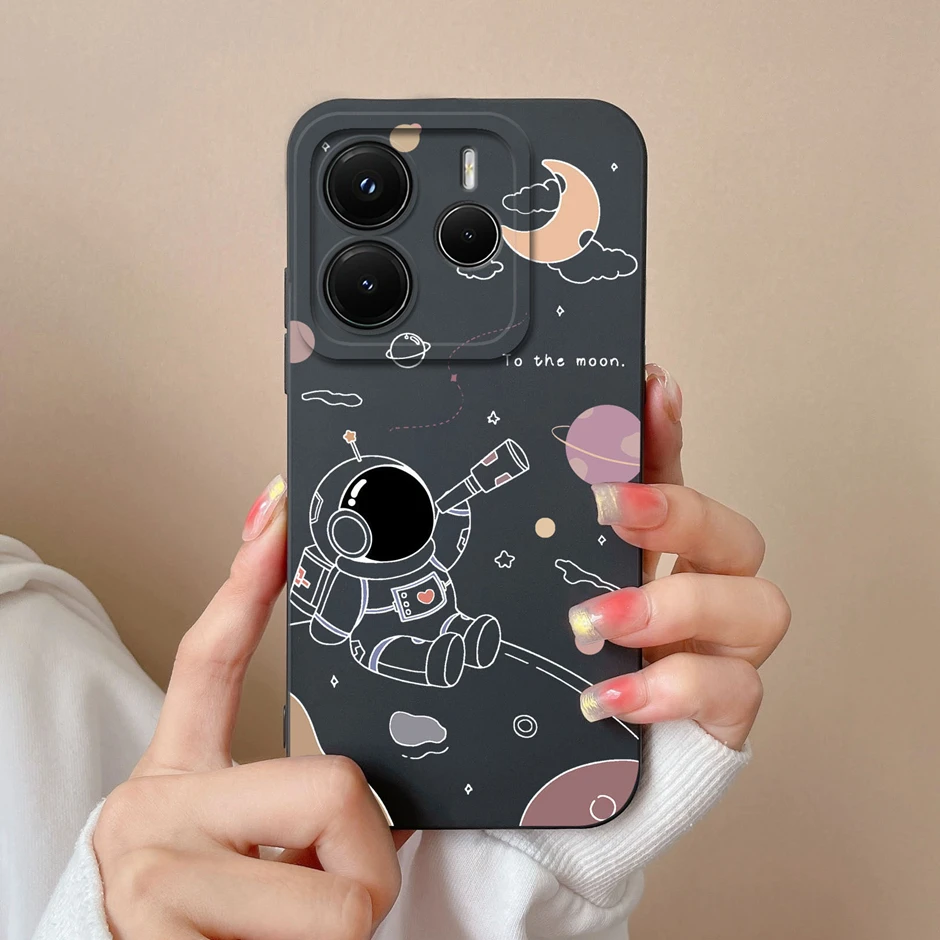 Redmi Note 14 Pro Plus 4G 5G 용 케이스 RedmiNote14 14Pro Plus Fundas 범퍼 용 예쁜 달콤한 소녀 실리콘 소프트 보호 커버