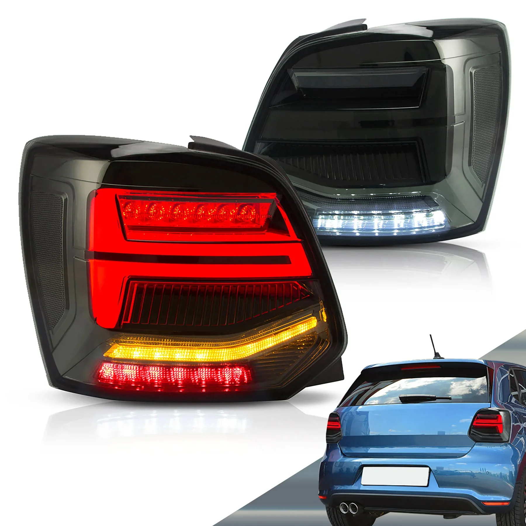 For VW Vento Polo MK5 Replacement LED Tail Lamp, Rear Signal Light Accessories For 2011 to 2017, Dustproof And Waterproof Design