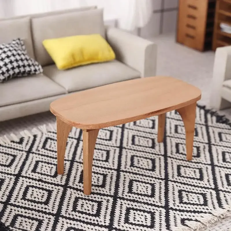 Nette Puppenhaus Miniaturen Kirsche Holz Couchtisch Schreibtisch Modell Mini Möbel Ornamente Kinder Pretend Spielen Spielzeug DIY Zubehör Geschenke
