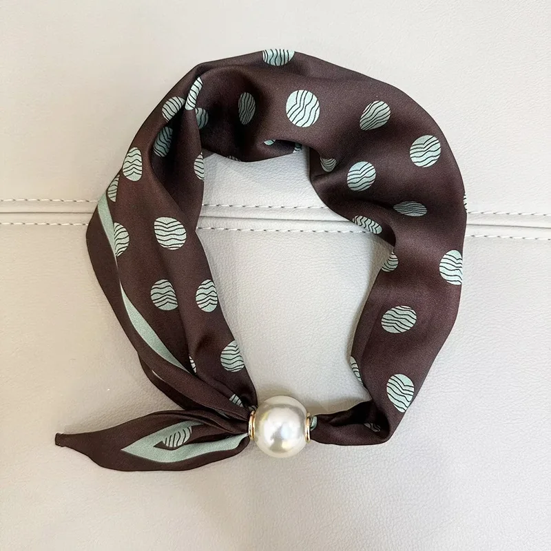 Elegante Parel Staart Magnetische Sluiting Sjaal 2025, Zomer Nieuwe Veelzijdige Ademende Mode Artistieke Accessoire Hals Wrap Sjaals