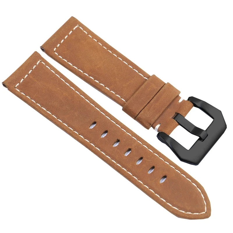 Suitable for ZENISH Zenith Pilot Series Watch Strap Bronze Flying Crazy Horse Leather Watch Strap Men\'s Leather 23mm