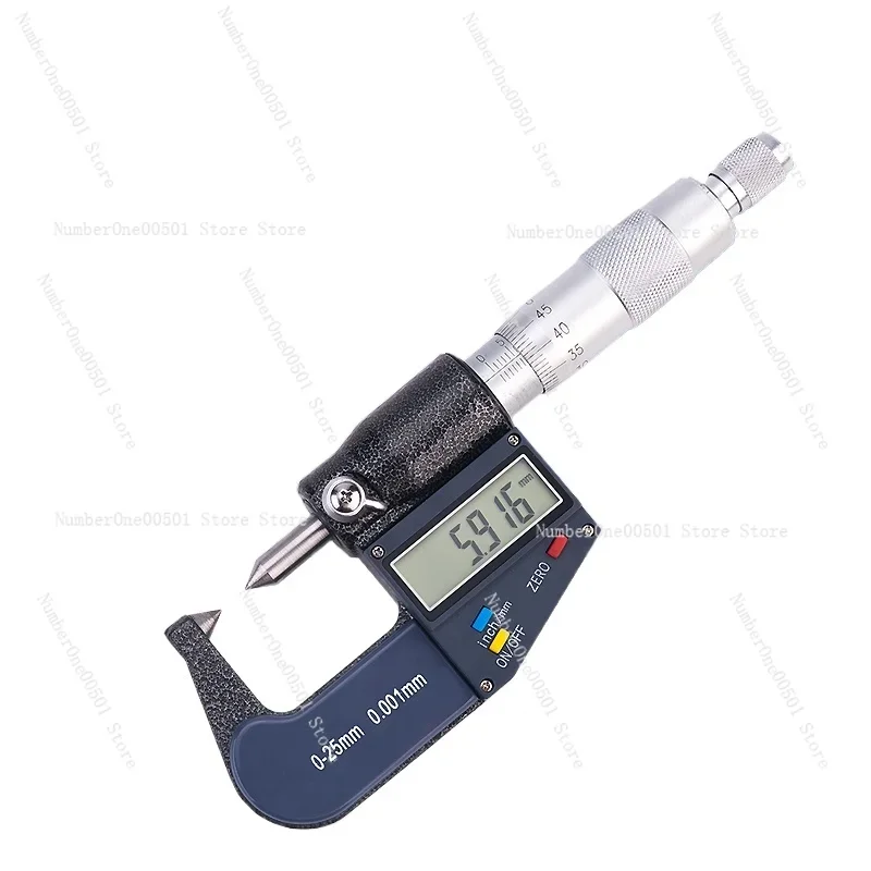 Special measuring head digital micrometer tube wall thickness double pointed round head blade small head