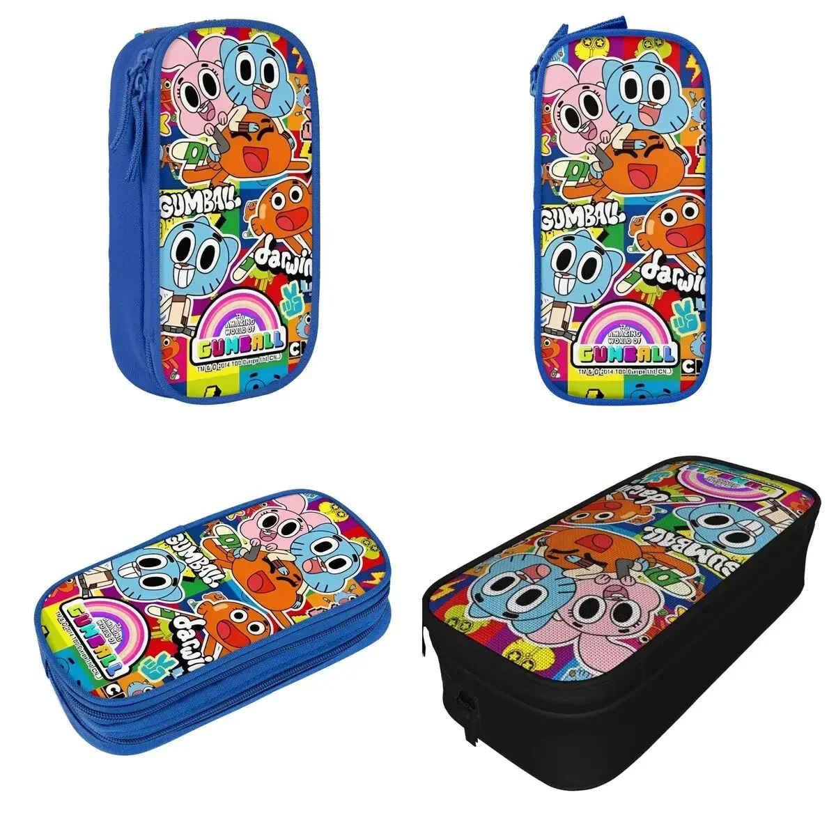 

Cartoon Gumball Pencil Case Pen Holder Bag Girls Boys Large Storage School Supplies Zipper Pencilcases