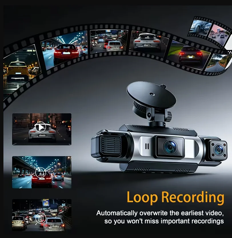 4 Lens Channel 1080P HD Ultimate Safety Dash Cam Set, 1080P Front and 720P Full Coverage Front, Rear, Left, and Righ