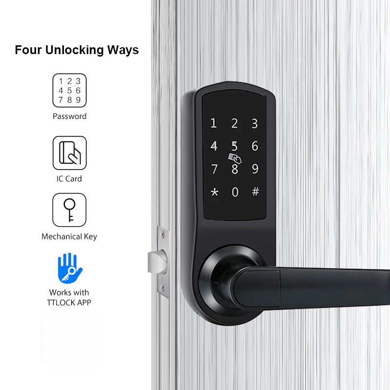 2024 Intelligent Product TUYA APP Anti-peep Passcode Smart Door Lock