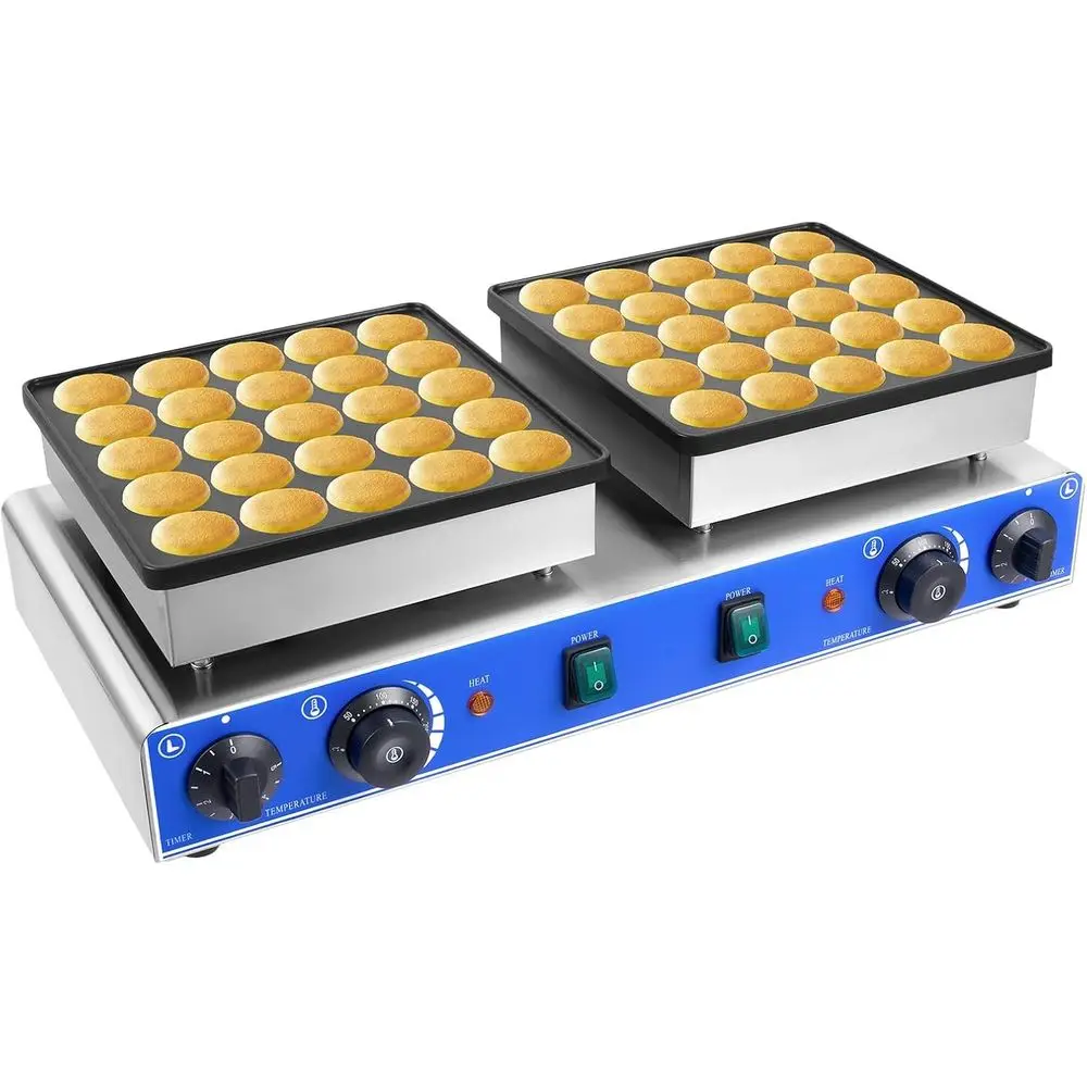 

110V Mini Dutch Pancake Baker, 50PCS 1700W Commercial Electric Nonstick Wale Maker hine, 1.8 Inches Pancake Maker with 2 tats &