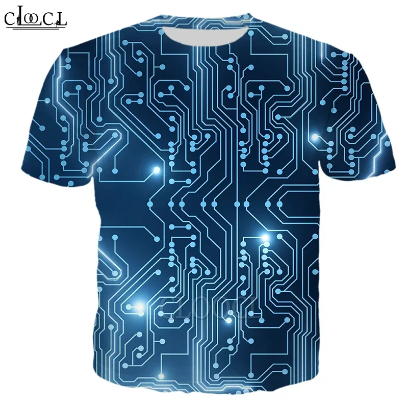 CLOOCL Electronic Chip 3D Print T Shirt Men Women Fashion Short Sleeve Harajuku Streetwear Hip Hop Wild Tshirt Tops