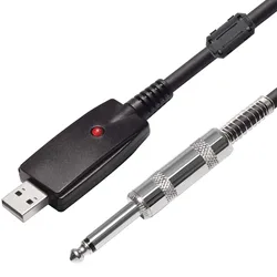 10FT USB Guitar Cable -USB 2.0 Interface Male to 6.35mm 1/4