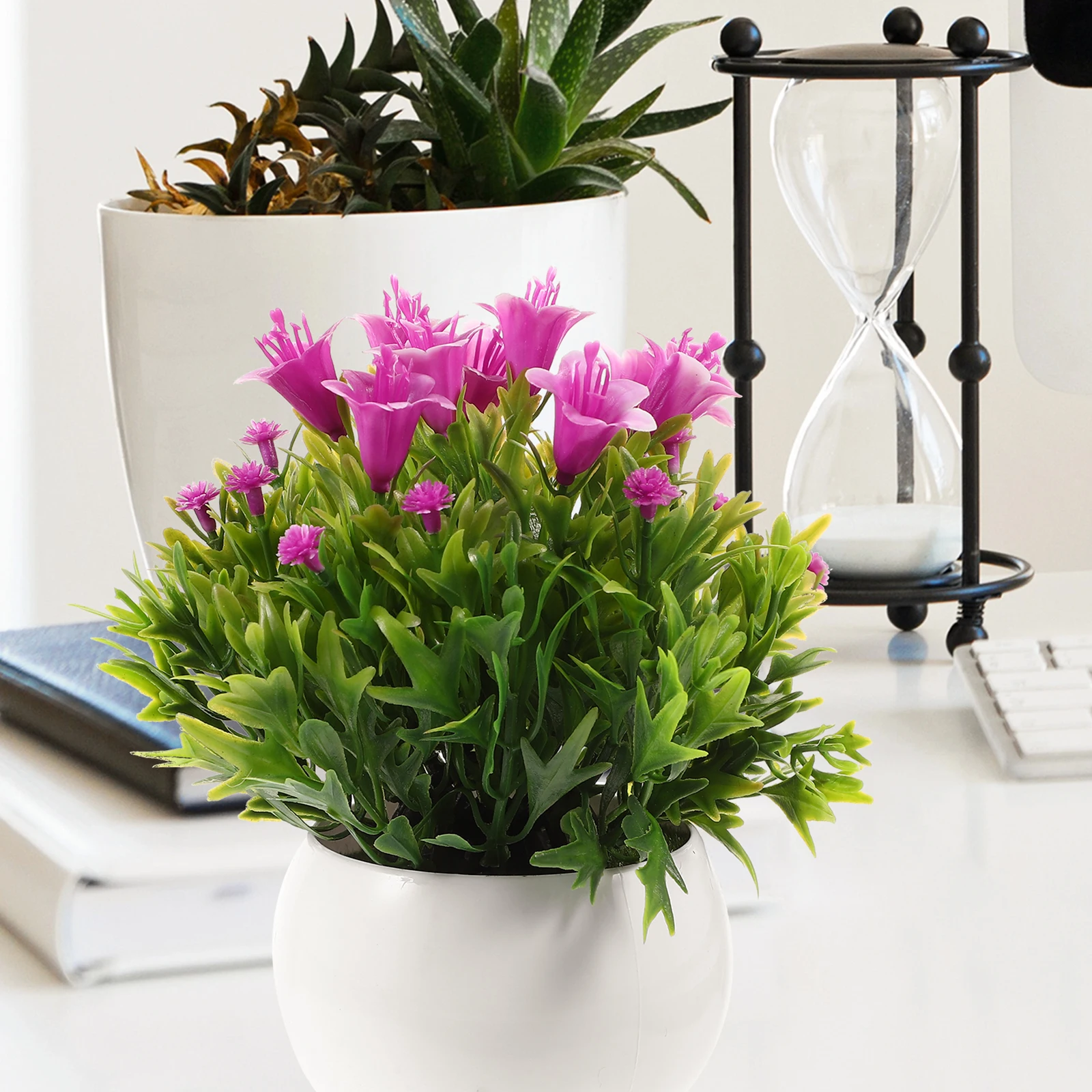 

Semicircle Artificial Flower Bonsai Faux Pp Fake Plant Decor Simulation Potted Plants