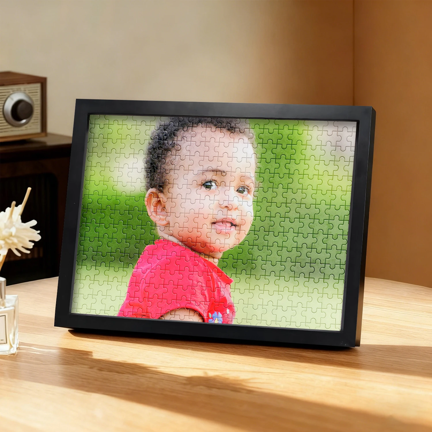 1 قطعة صورة مخصصة ، مع الإطار أو الألغاز فقط ، لغز شخصية على شكل قلب ، بانوراما صورة زوجين ، هدية بانوراما مخصصة للعطلات