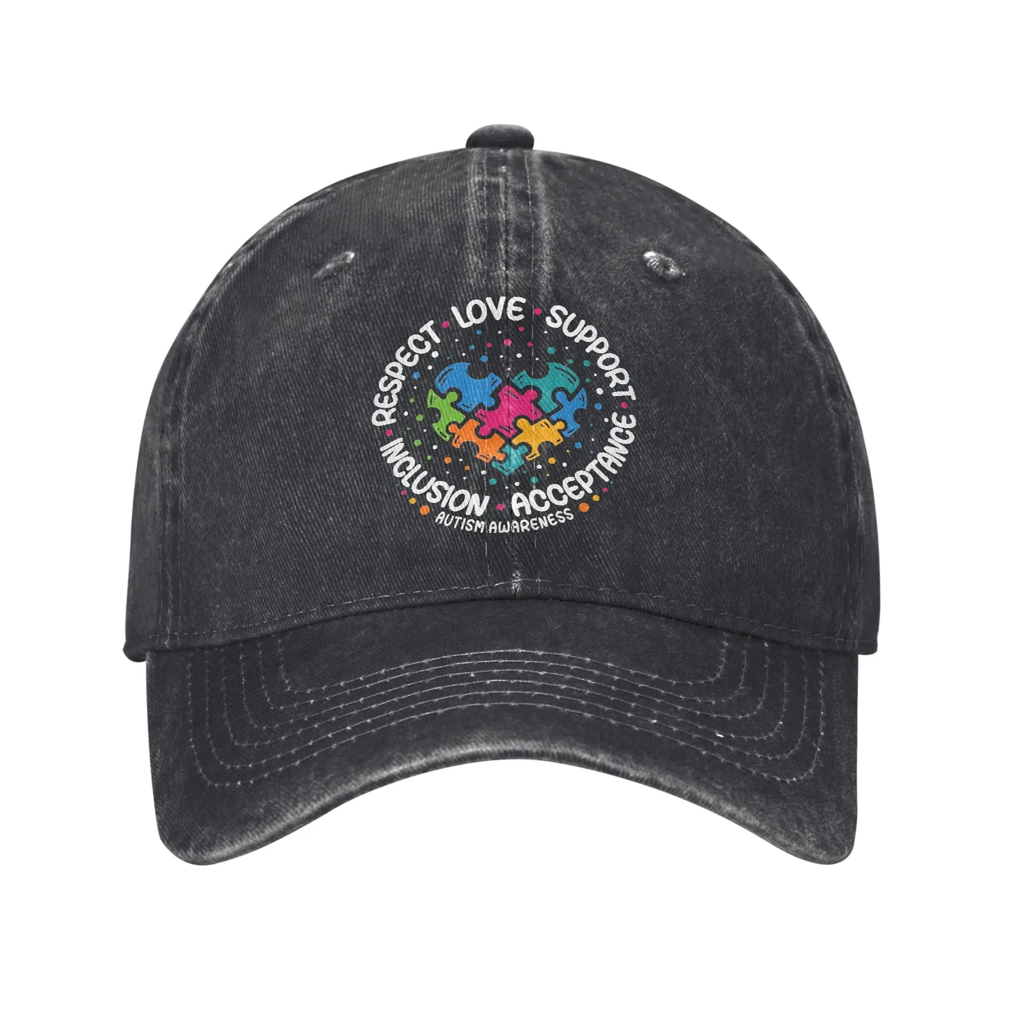 Unisex Autism Awareness Respect Love Support  Caps Accessories Baseball Cap Vintage  Snapback Hat Adjustable