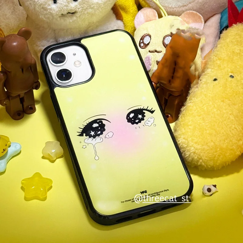 Korean Ins With Tearful Cartoon Eyes Y2K Sweet Pink Girl Phone Case For iPhone 17 AIR 16 15 14 13 12 11 PRO MAX PLUS Cover view 3