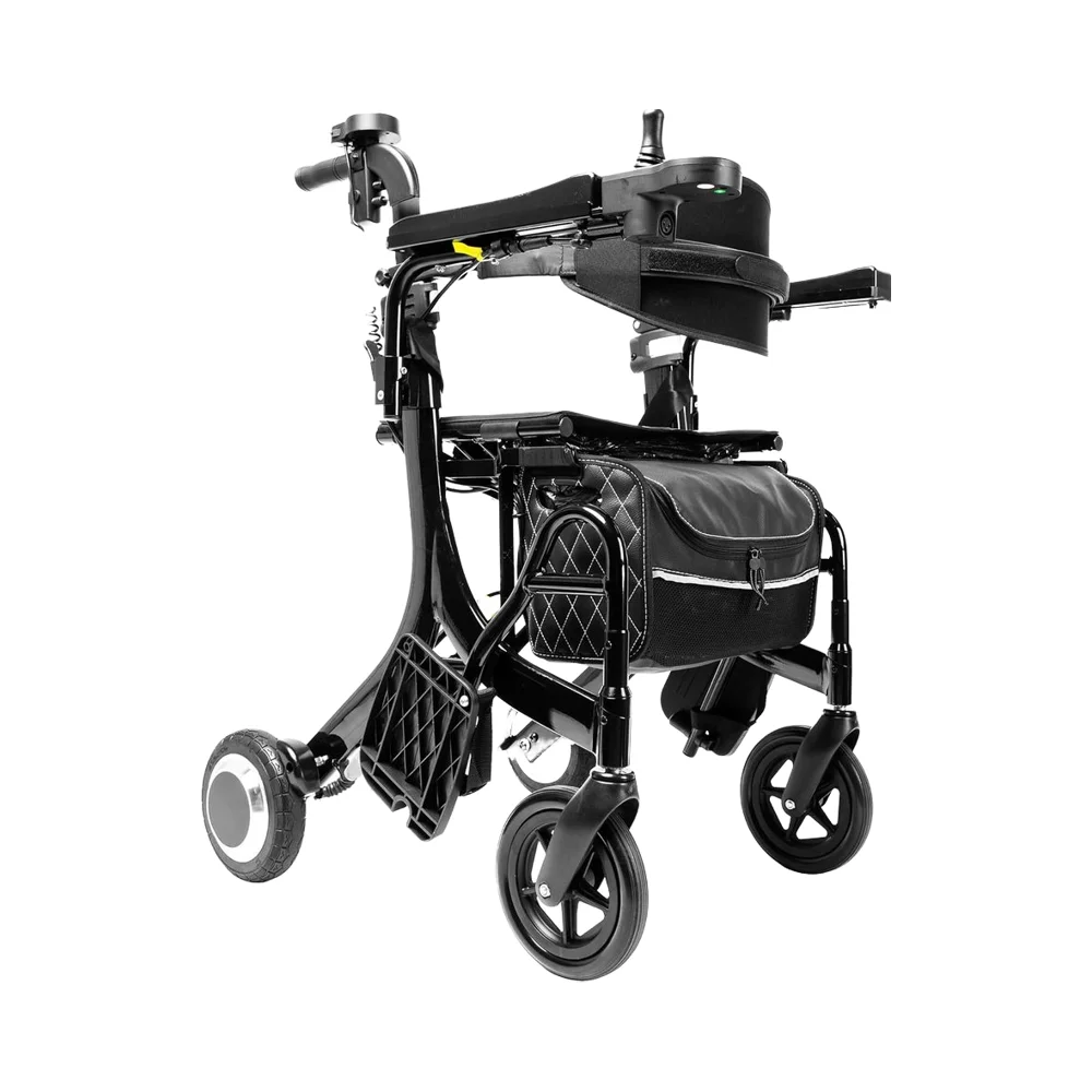 

All-In-One Lightweight Foldable Electric Rollator Walker Wheelchair Mobility Scooter