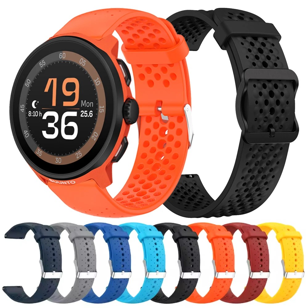 Дышащий силиконовый ремешок 22 мм для SUUNTO RACE RUN/RACE S, браслет для SUUNTO OCEAN/VERTICAL/9 PEAK PRO 5, спортивный ремешок для умных часов