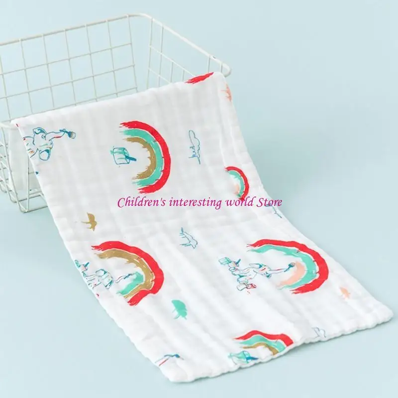 

Baby Saliva Towel Infants Milk Bottle Feeding Bibs 6 Layer Cotton Cartoon Printed Newborn Face Washcloth Shower Gifts 425F