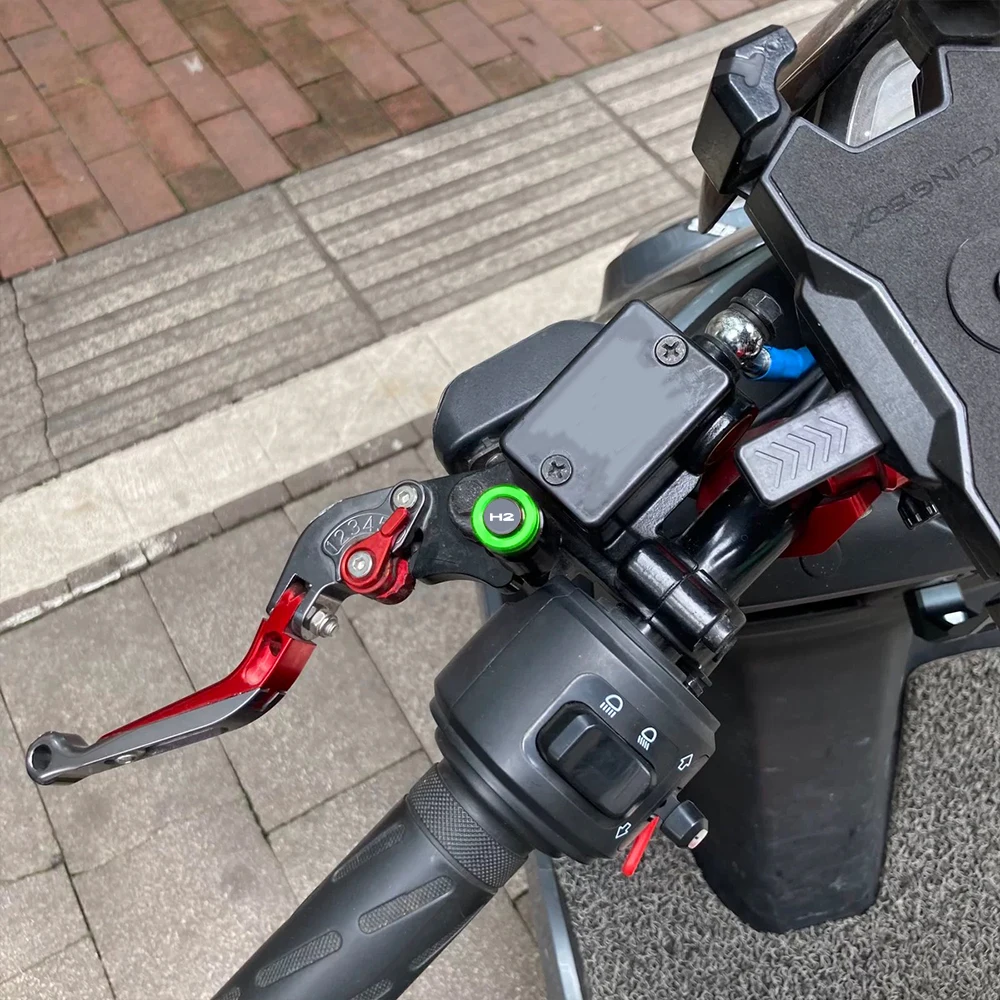 FOR KAWASAKI NINJA H 2 H2 2019- 2024 2023 2022 2021 20 Motorcycle Tire Valve Stem Caps Cover Rearview Mirror Plug Hole Screw Cap