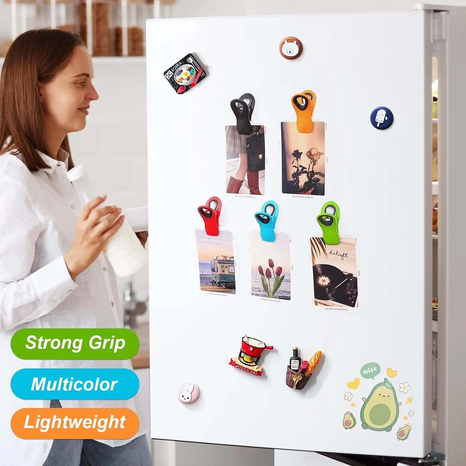 6/12 Pack Chip Clips Bag Clips, Magnetic Reusable Food Bag Sealing Clips for Kitchen Food Storage Organization