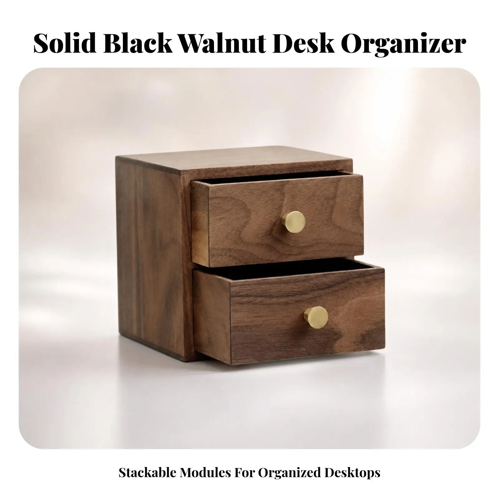 Wooden Desk Organizer with Drawers Composite Storage Box for Office Supplies Pen Pencil Holder for Vanity Countertop