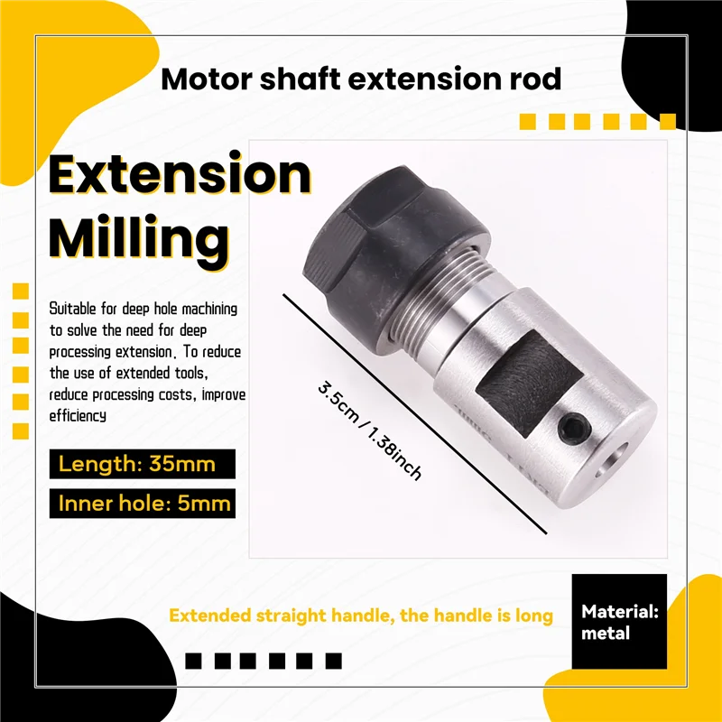 A01F-Holder Straight Shank Chuck Tool 35Mm CNC Metalworking Extension Milling C16-ER11-35L Nut Replacement