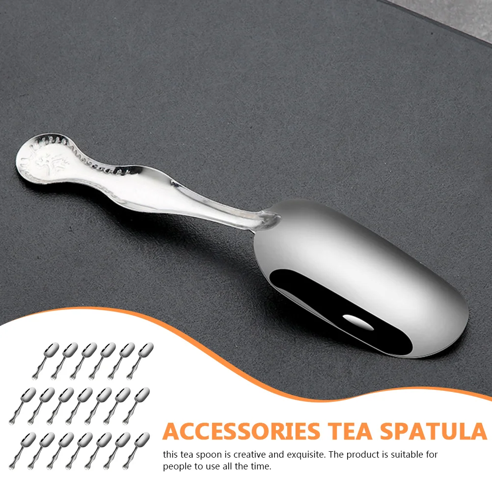 

30Pcs Stainless Steel Tea Scoops Exquisite Multi-Function Portable Home Kitchen Tea Leaf Spoons Bean Scoops Bean Spoon