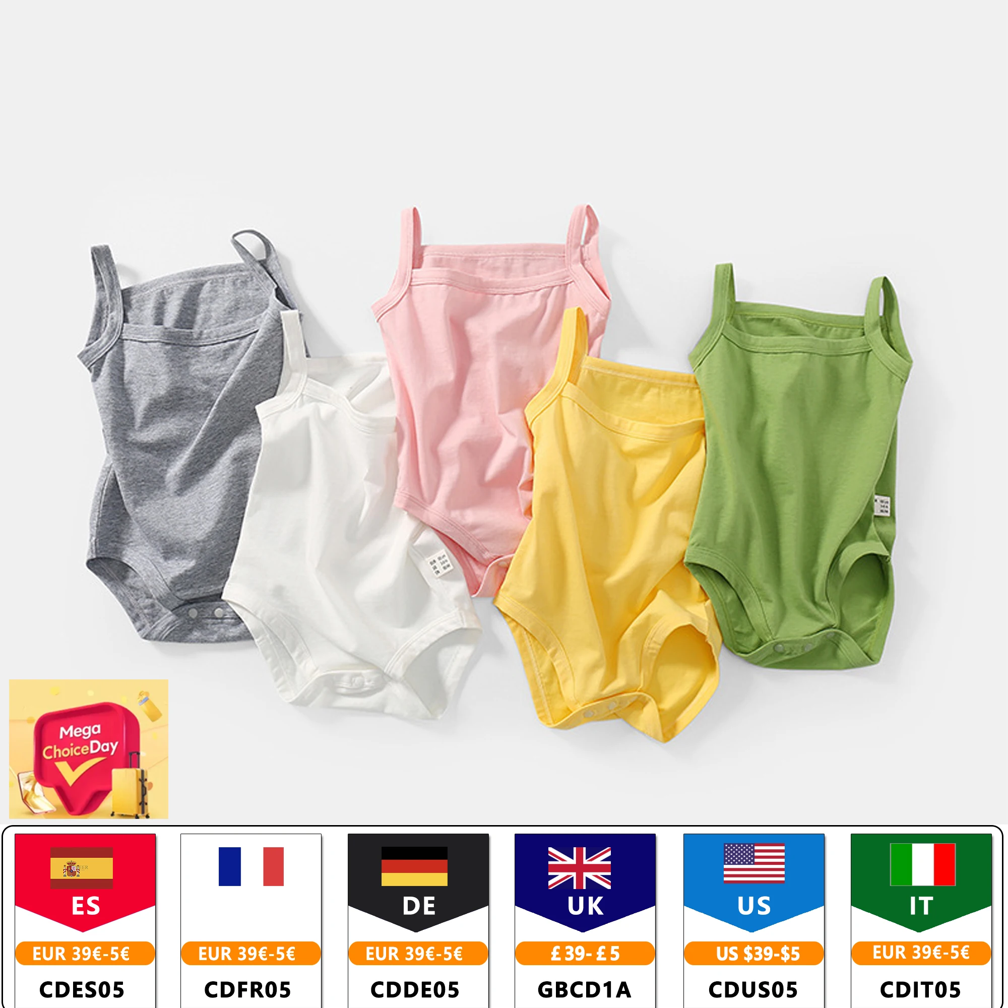 1 Pcs Baby Boys Girls Bodysuit Sleeveless suspender Cotton Baby Clothes Newborn Body Cartoon Summer Cool Sleeveless Bodysuit