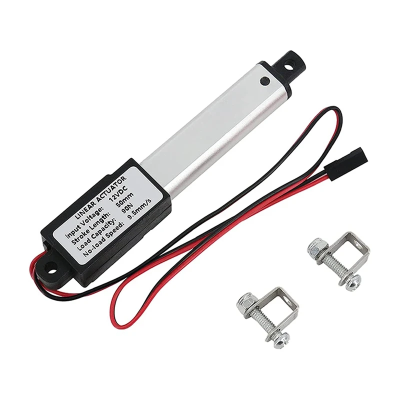 Attuatore Micro-lineare, corsa da 2 pollici, 90N/20.3Lb, velocità 9.5 Mm/S attuatore elettrico impermeabile attuatore lineare motore 12V