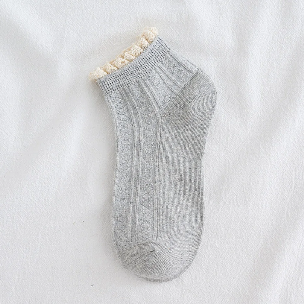 

Lolita Princess Funny Girls Sweet Solid Candy Color Streetwaer Ruffles Women Socks Hosiery Cotton Socks Lace Socks