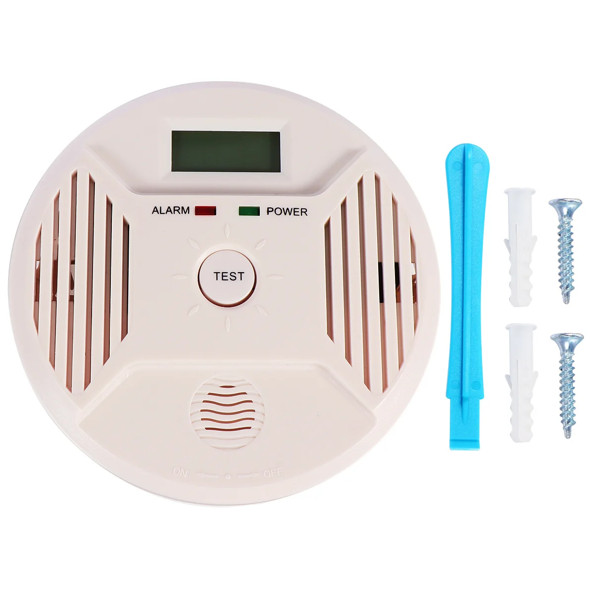 Smoke Carbon Monoxide Operated Lcd Display Co Alarm For Home Kitchen Garage Real Time Ppm Monitoring 85Db