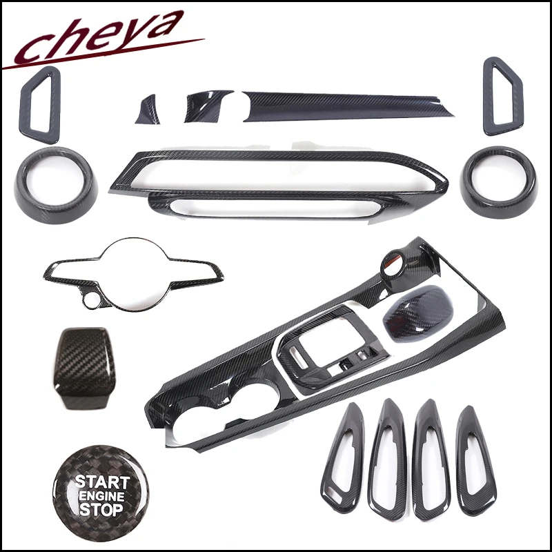 

For Alfa Romeo Tonali LHD Real carbon fiber interior Central control gear panel frame, steering wheel button frame trim sticker