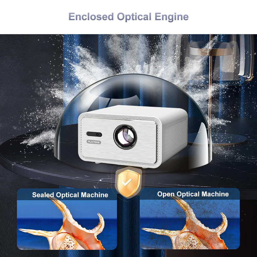 جهاز عرض Flixtone D9W Mini 2500 ANSI Full HD 1080P 4K أجهزة عرض شعاع محمولة للأفلام المسرح المنزلي واي فاي أندرويد لعبة متعاطي المخدرات #3