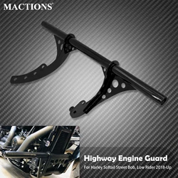 Motorcycle Black Highway Engine Guard Crash Bar Steel Falling Protection For Harley Softail Street Bob Low Rider FXBB 2018-Later