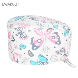 Women men Buckle Surgical Hats Printed Doctors Nurse Medical Operating Room Caps pet nursing scrub head caps Health hat