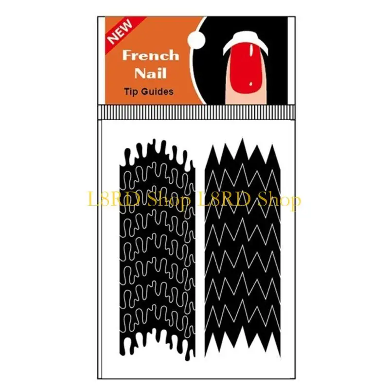 L8RD Professional Looking French Tip Guides Manicure Made Simple with Art Stickers