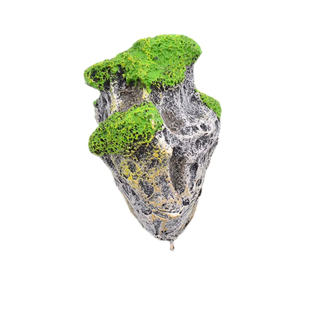Aquarium Decoration Floating Stones Suspension Rock with Suction Cups Landscape Ornament for Fish Tank
