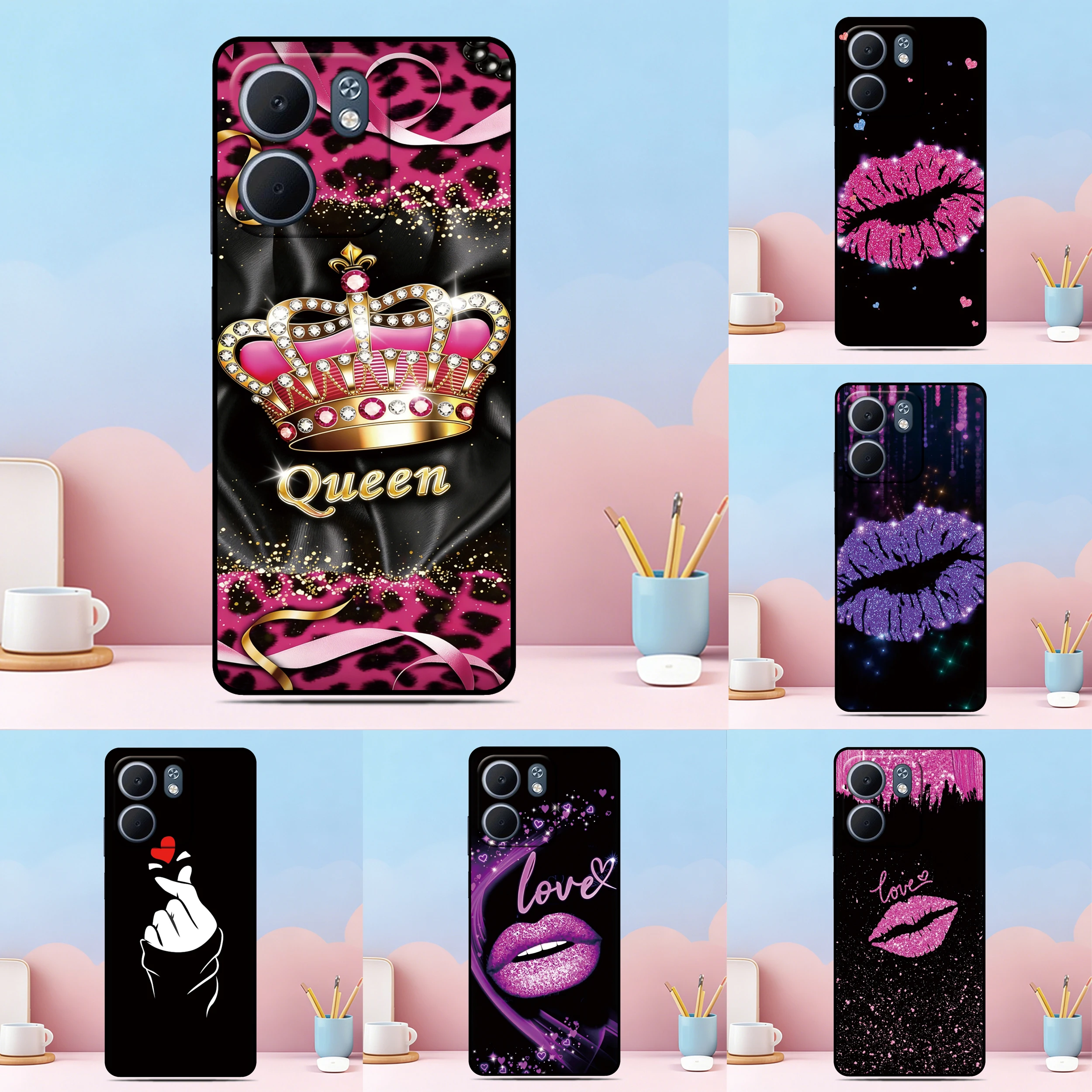 Love Heart Kiss Lips Phone Case For Ulefone Note 20 19 18 Ultra 10 12 13 14 15 16 17 Pro 13P 12P 11P 10P Custom Back Cover